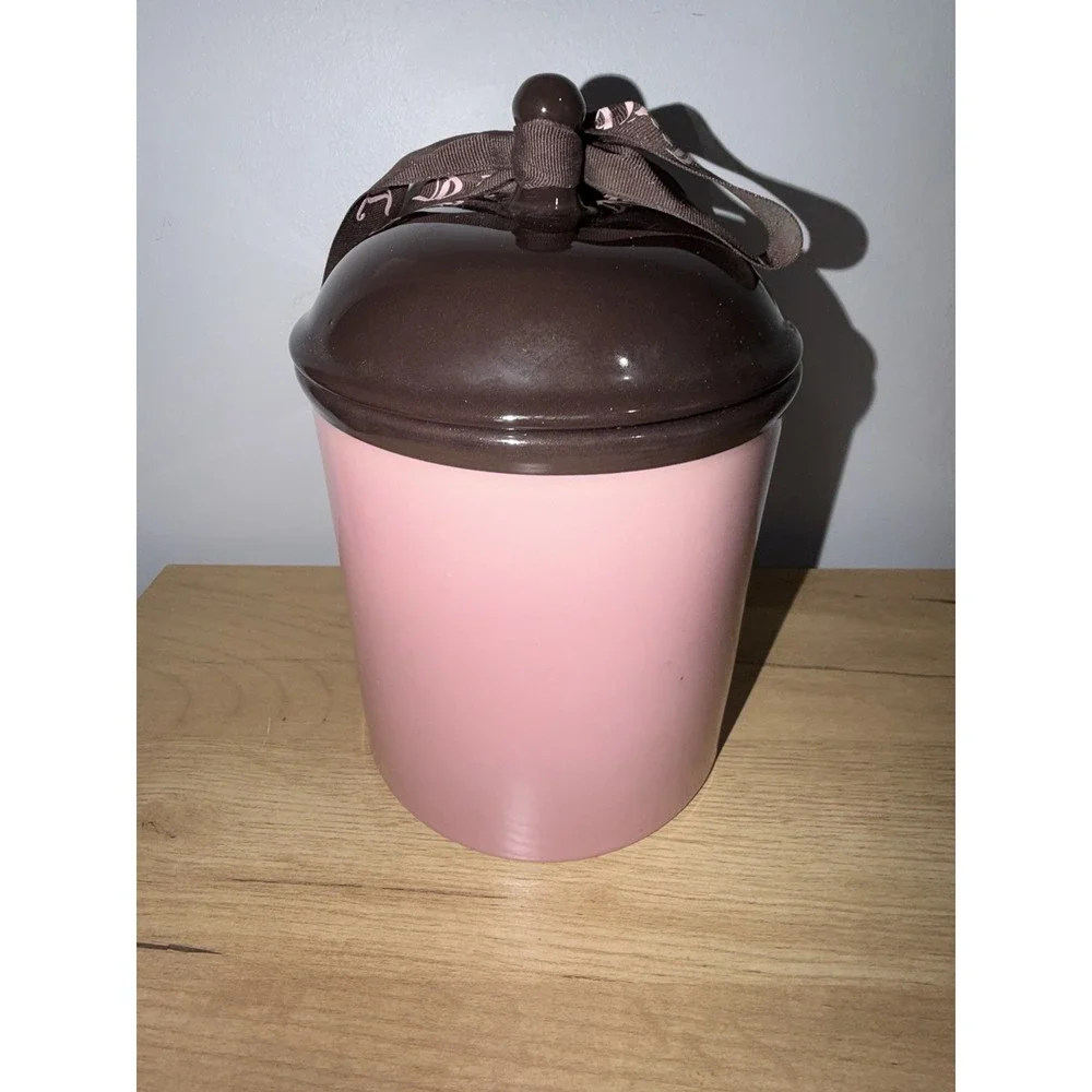 JUICY COUTURE COOKIE/DOG TREAT JAR PINK BROWN Y2K RARE HTF NO CHIPS